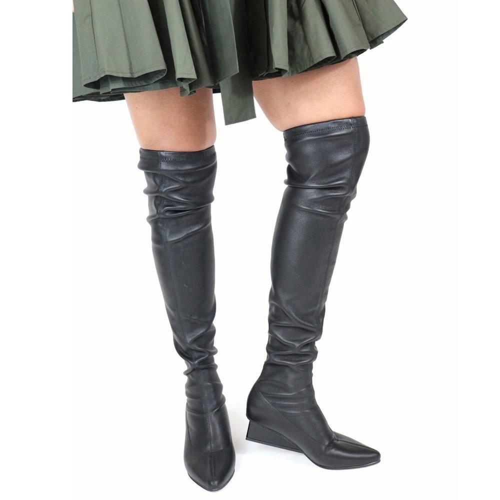 NEW ALL BLACK women's square edge boots in black - Picture 8 of 8